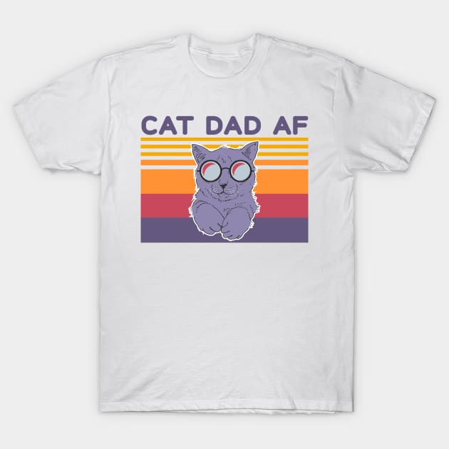 Cat Dad Af Glasses Vintage T-Shirt by podesigns